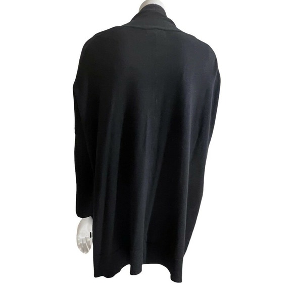 H By Halston Size XS Women’s Cardigan Sweater dolman Sleeve Open-Front Black - Picture 3 of 10